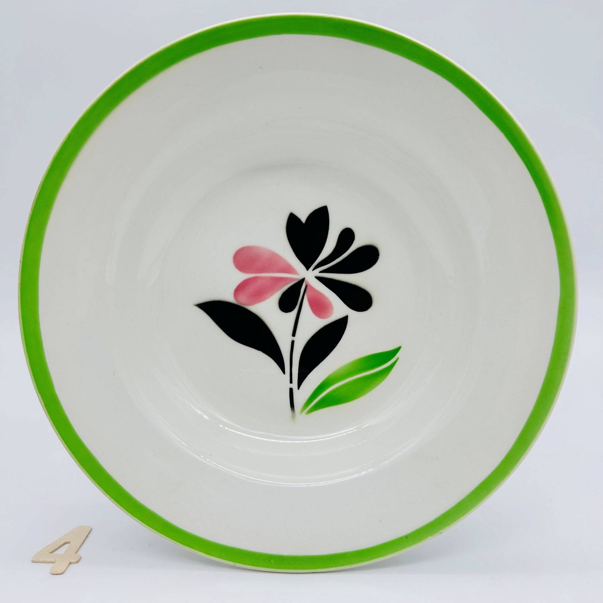 6 Deep Plates, Digoin Sarreguemines. "Rustic" Model