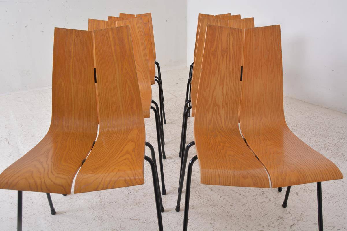 Set of 8 GA Chairs by Hans Bellmann for Horgen-Glarus, Switzerland, 1960s