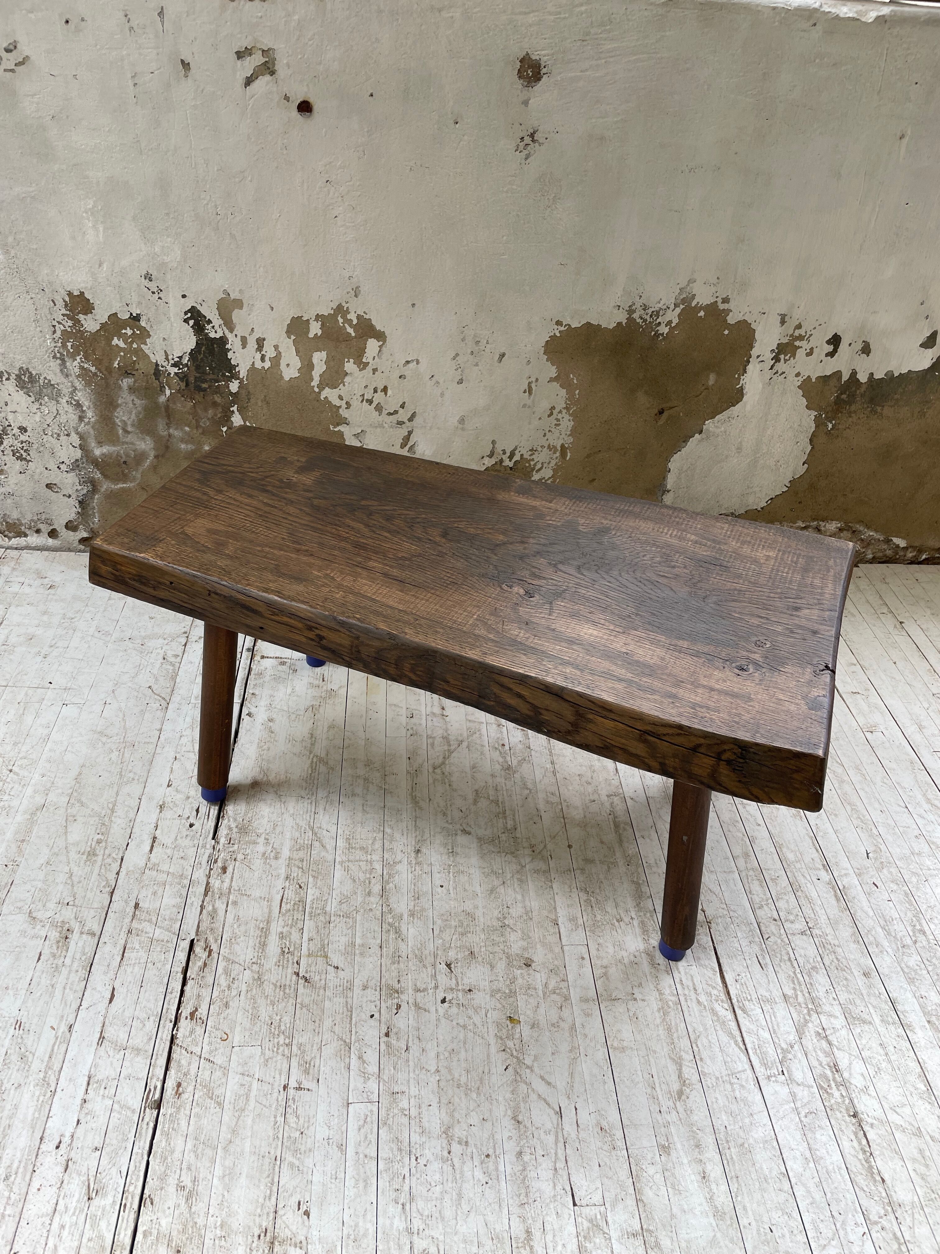 Brutalist oak coffee table