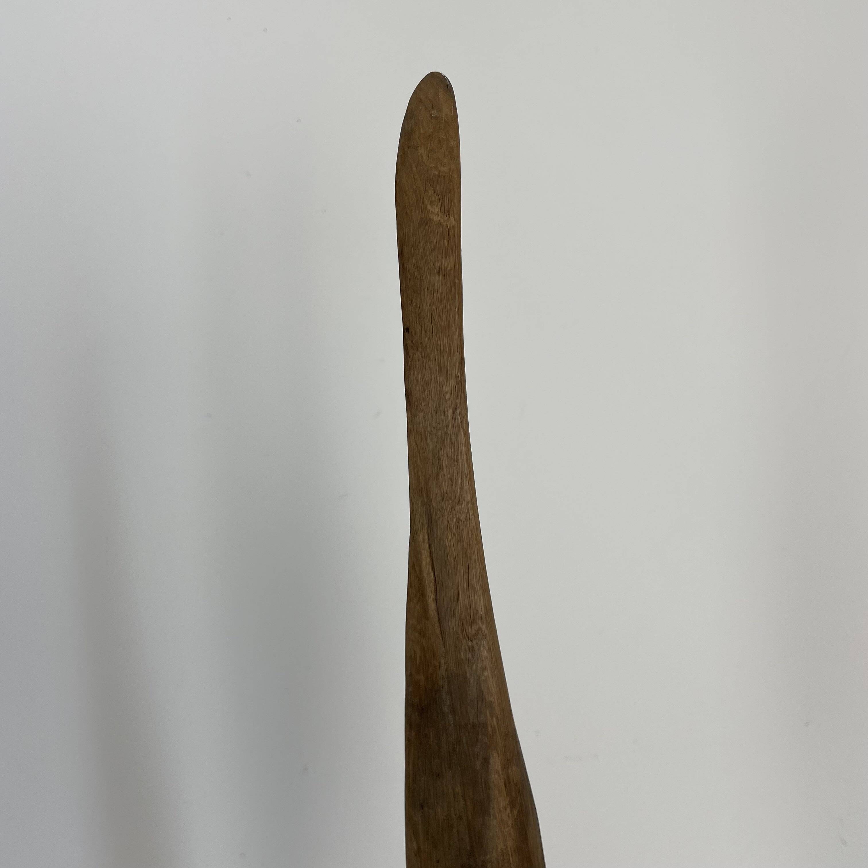 Set of 2 wooden sculptures on base