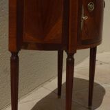 Antique half moon console-chest made by fils d'alfred wimphen in marquetry 2 drawers
