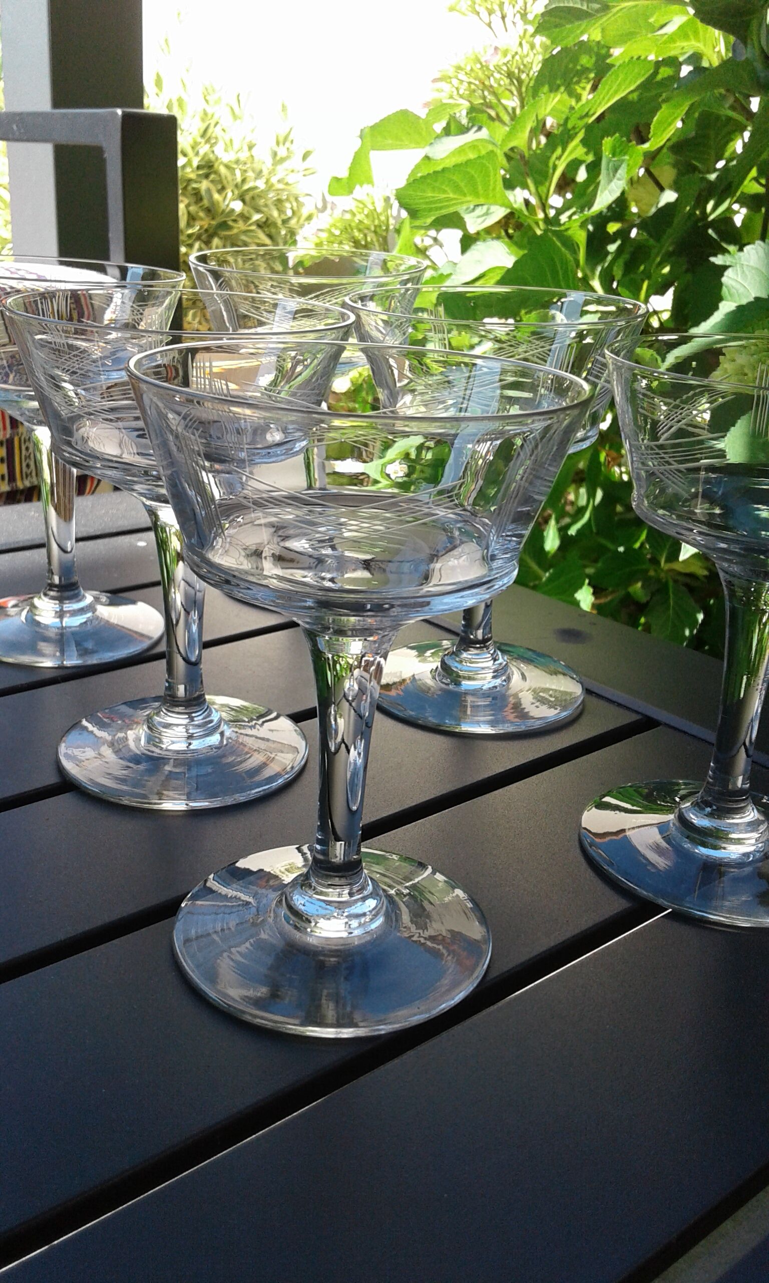 6 Champagne cups vintage