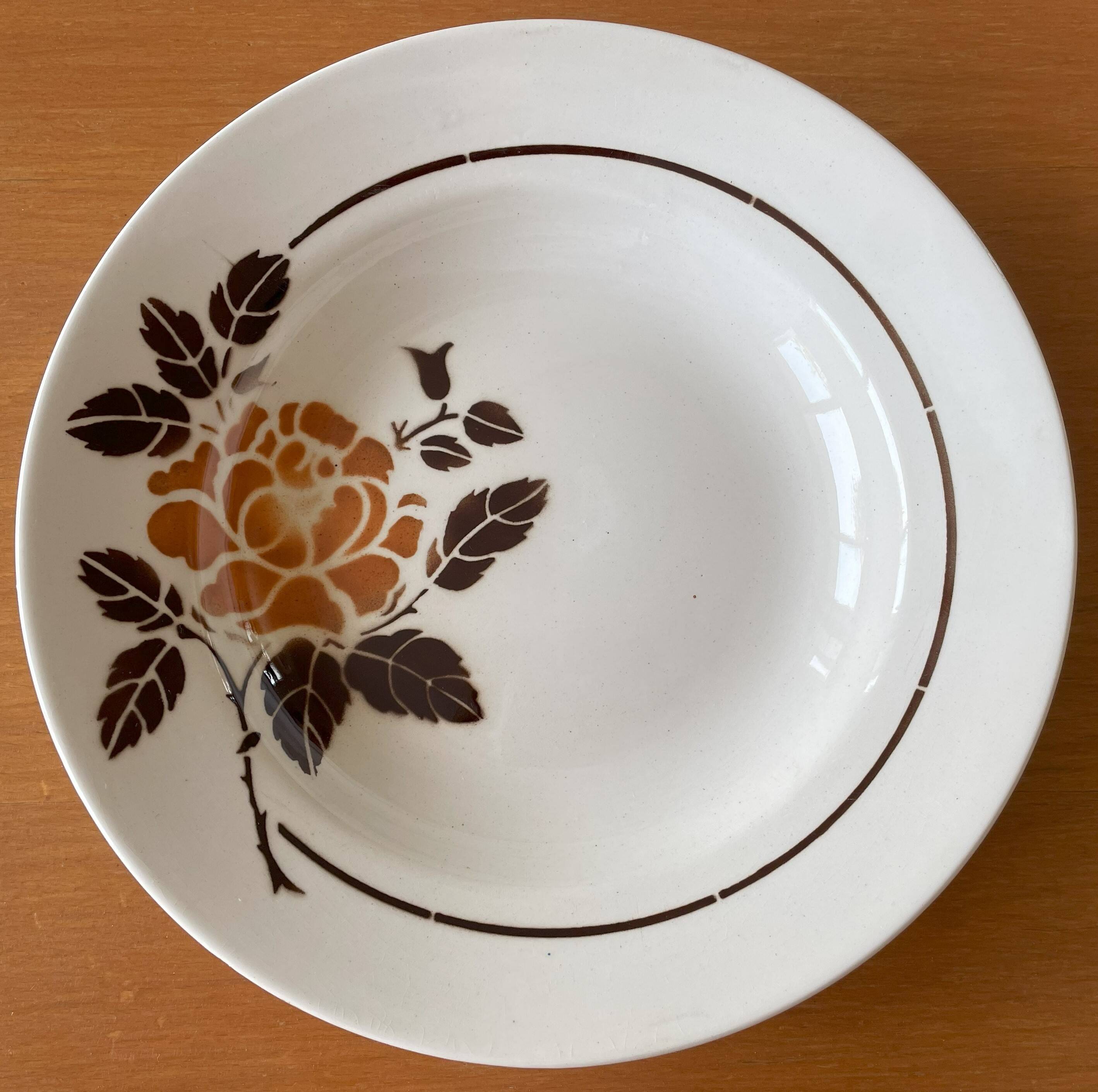 6 old earthenware soup plates from Saint-Amand (North)