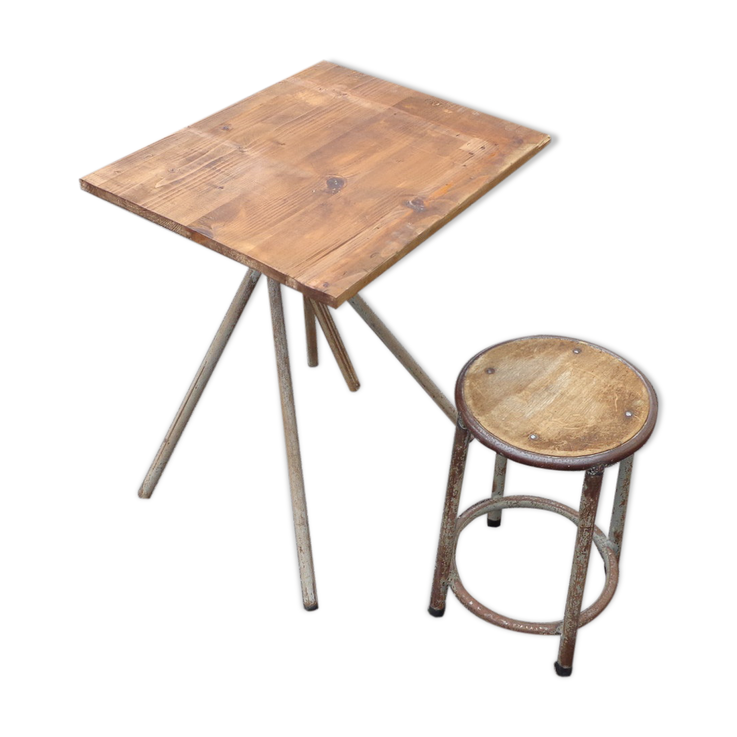 Breau child metal and his stool