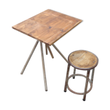 Breau child metal and his stool