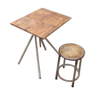 Breau child metal and his stool