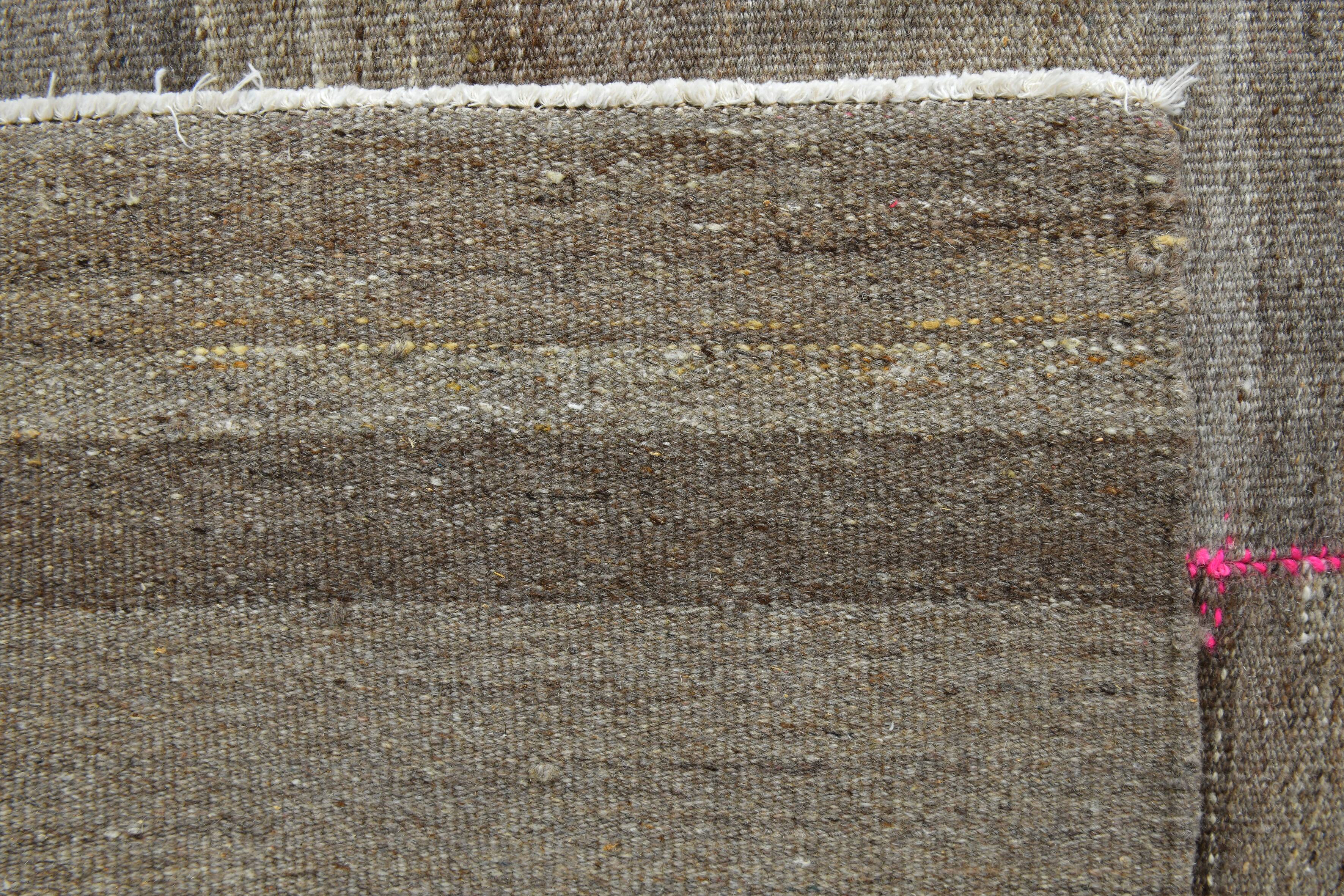 Extra Large Brown Vintage Kilim Rug, 321x370Cm