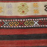 2x10 Kilim Red & Beige Hallway Kilim Runner, 69x316 Cm