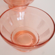 Set of 4 pink glass bowls