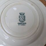 Ensemble de 9 anciennes assiettes plates modèle Guadeloupe Saint Amand