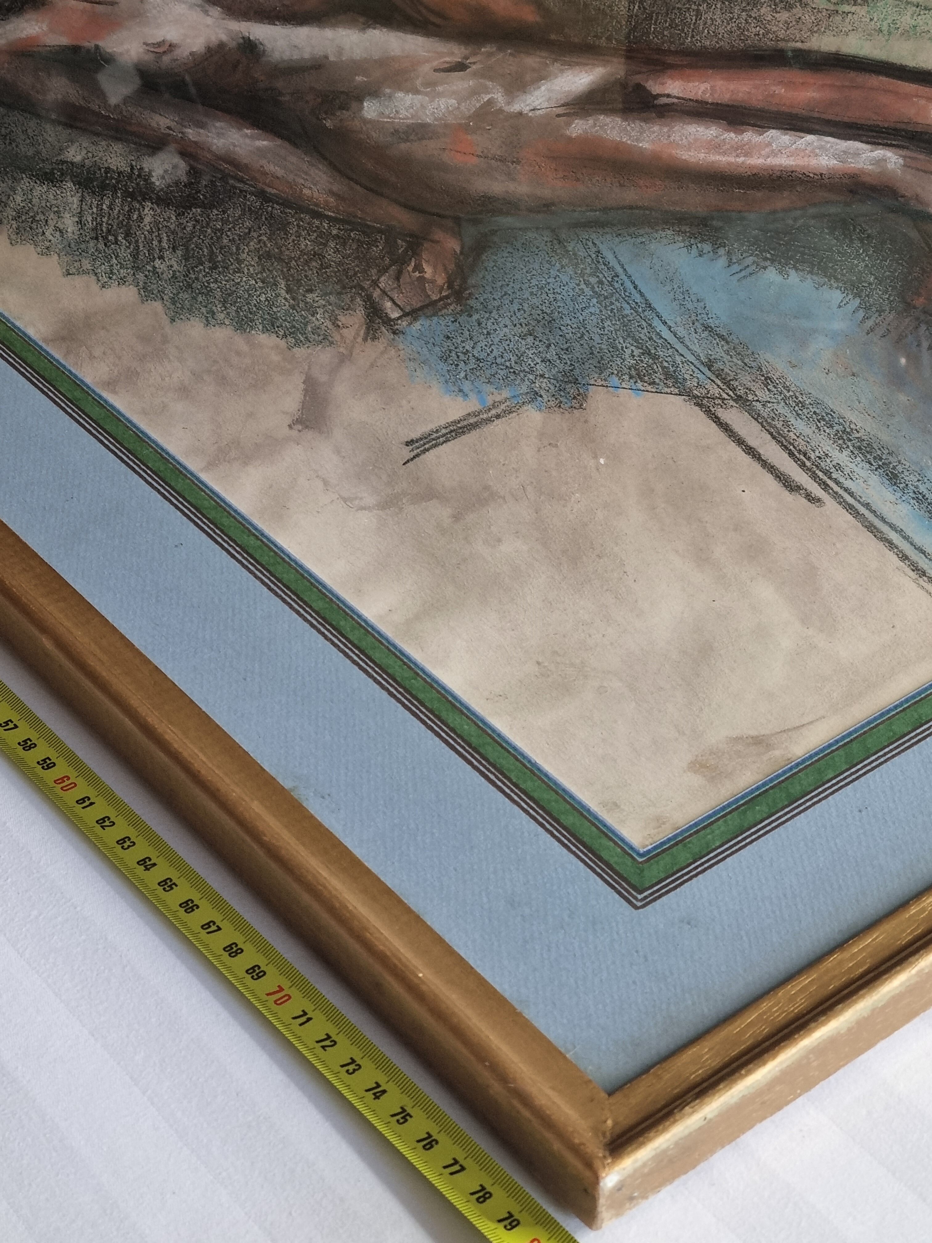 Nude study "Mademoiselle de B", signed by François Xavier Josse, 50s, 80 x 63 cm