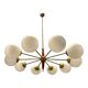 Italian sputnik chandelier in opaline glass, 1960s