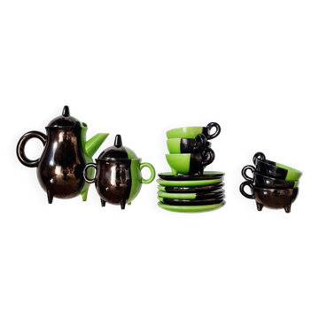 Coffee service Vallauris 1950s green – Lucchesi – vintage