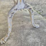 Antique Aerogommer bistro restaurant table with cast iron legs