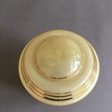 Globe jaune art-déco en verre granité et liserés dorés