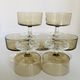 Champagne cups in smoked glass, Luminarc France 1970