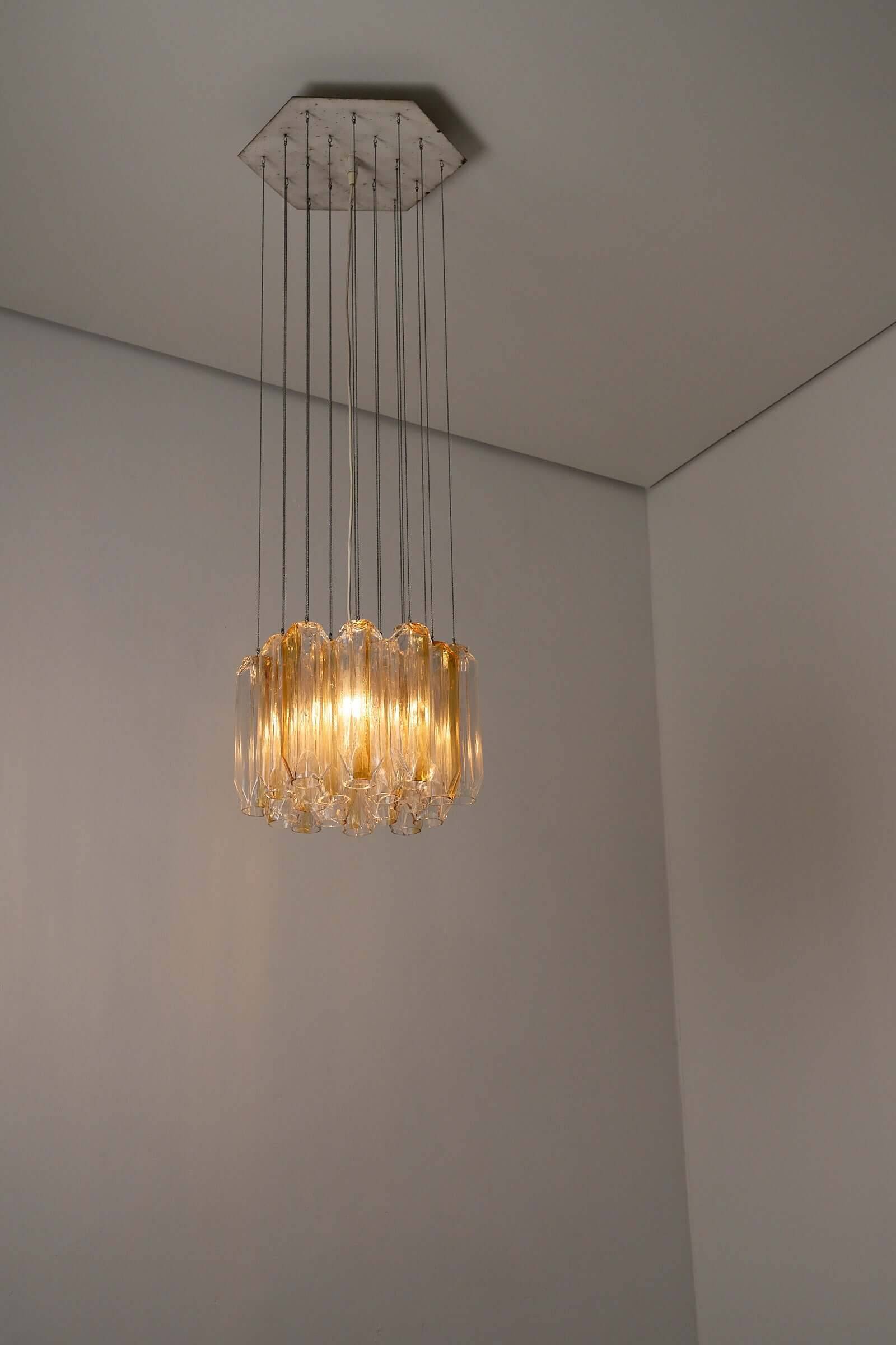 Suspension « Quadrifoglio » en verre de Murano par VeArt, années 1970