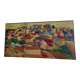 Contemporary painting cubist landscape on canvas