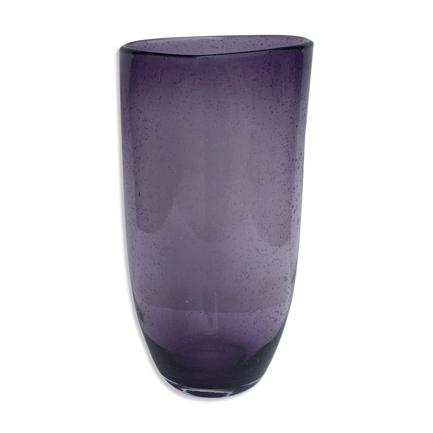 Vase en verre bullé soufflé violet