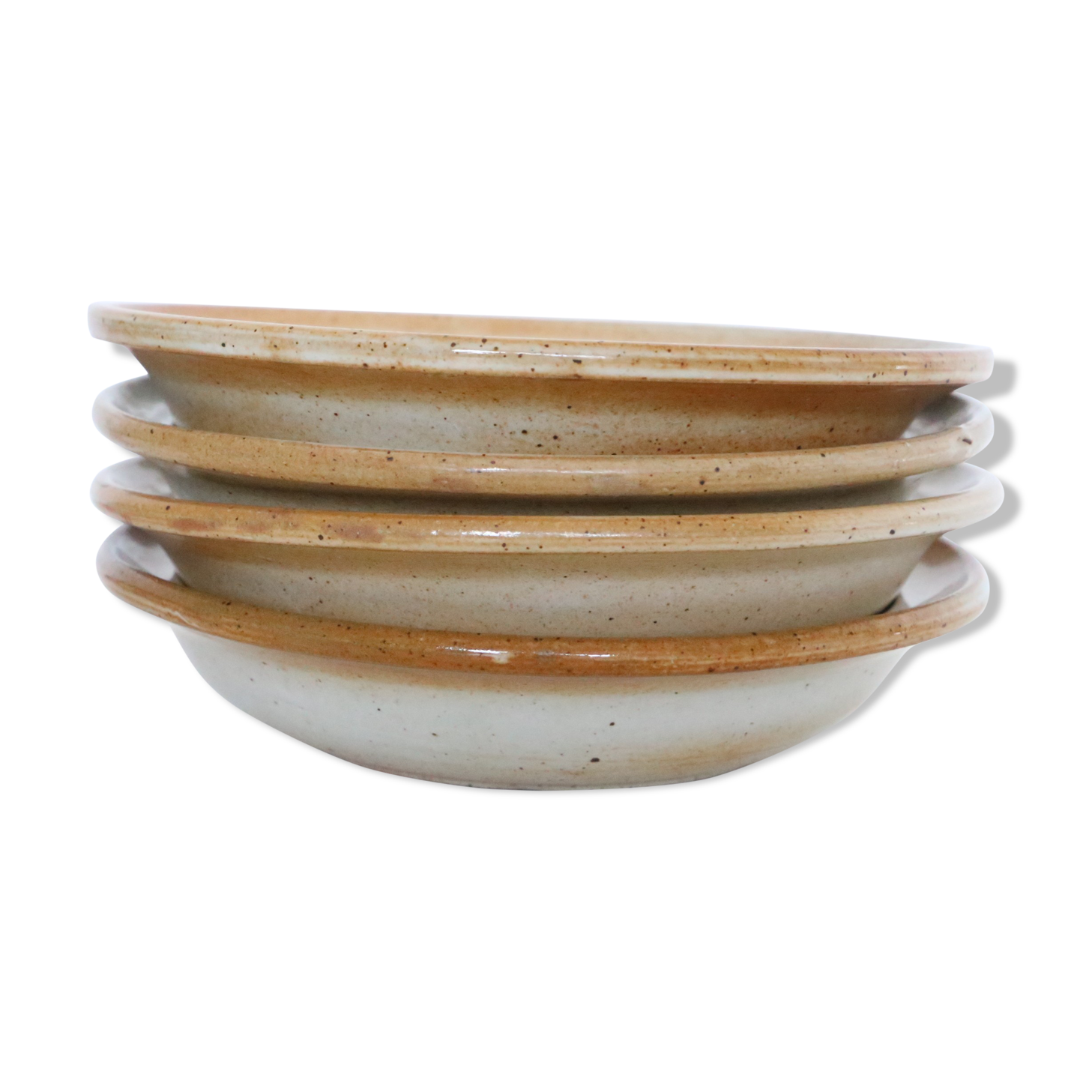 Set of 4 hollow plates Grès du Marais, vintage