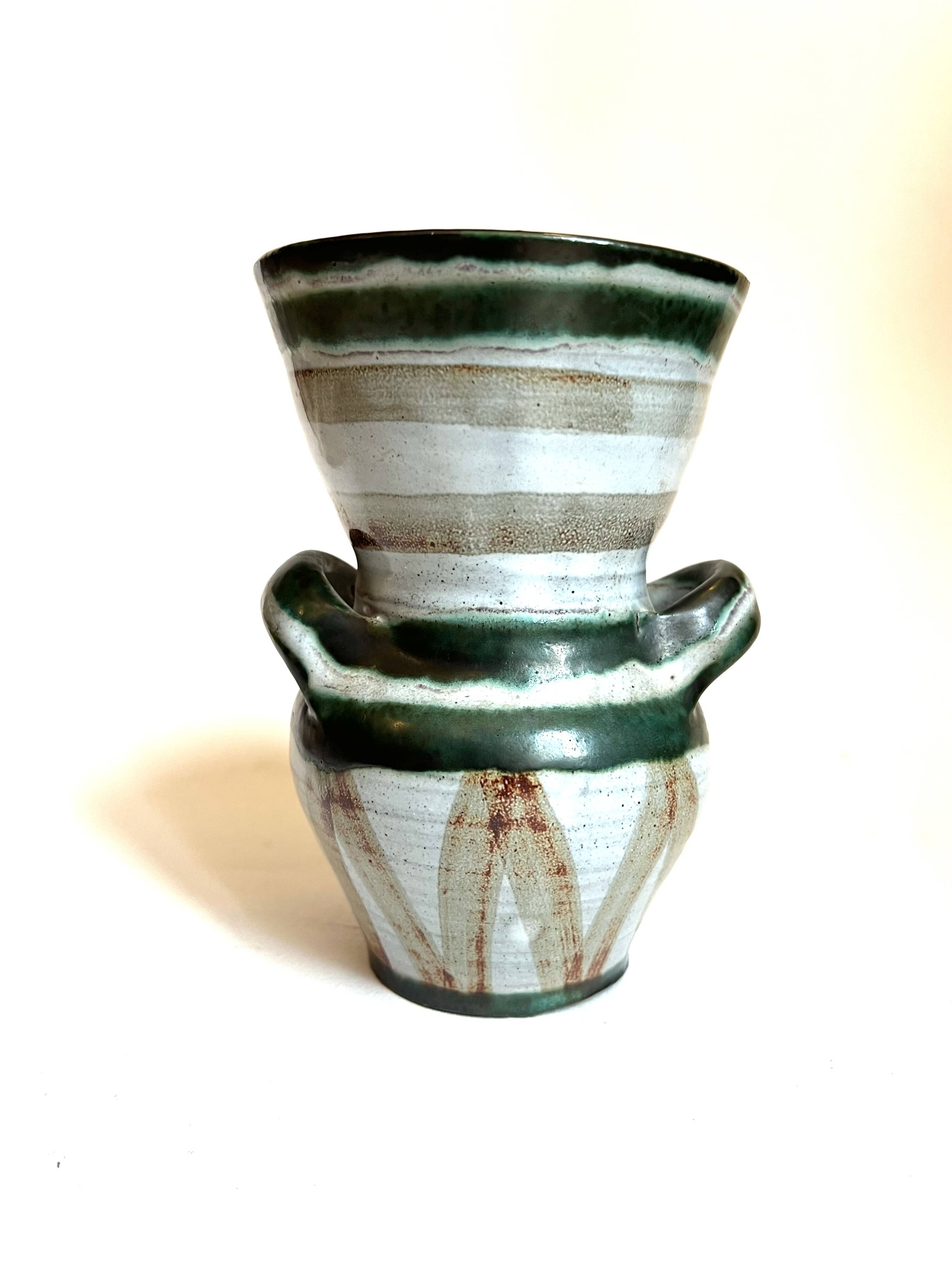 Robert Picault, Eared vase circa 1960. Vallauris