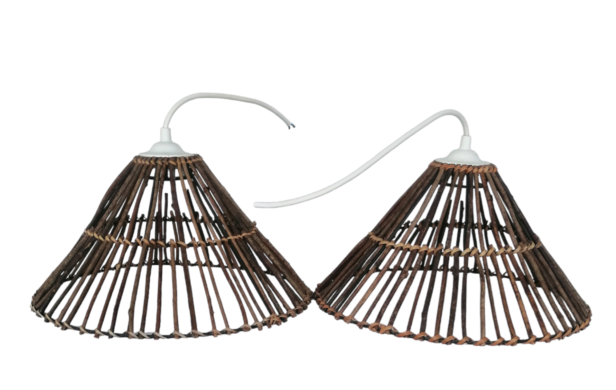 Vintage rattan pendant lamps