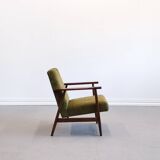 1970 Armchair, Model B-7727 in Long Hair Green Velvet