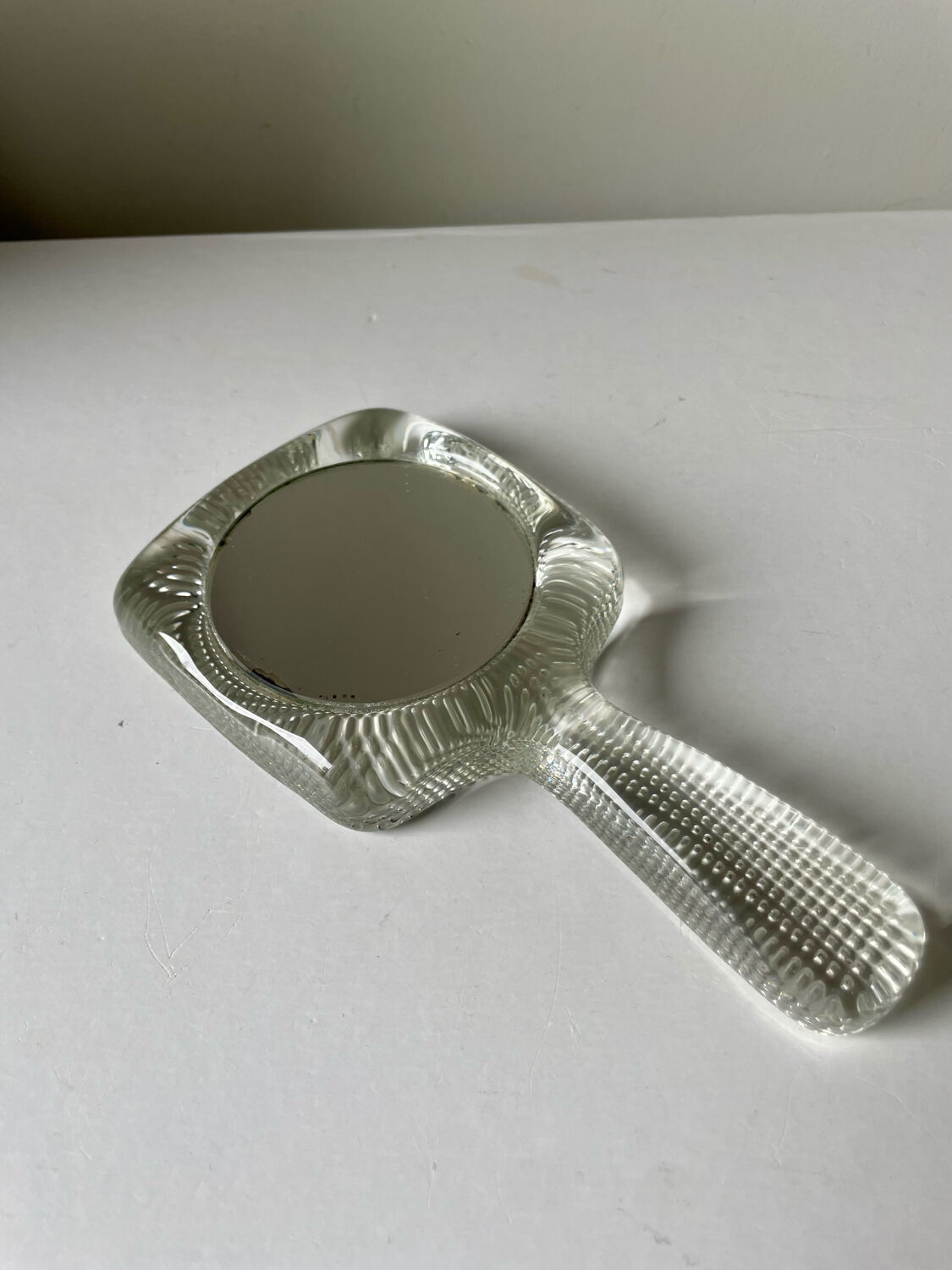 Handheld glass mirror Swedish design 1960's