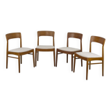 Teak and Bouclé Dining Chairs from Korup Stolefabrik, 1960s, Set of 4