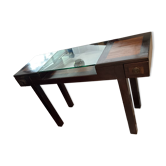 Console table / Display cabinet in exotic wood and glass – Colonial Style