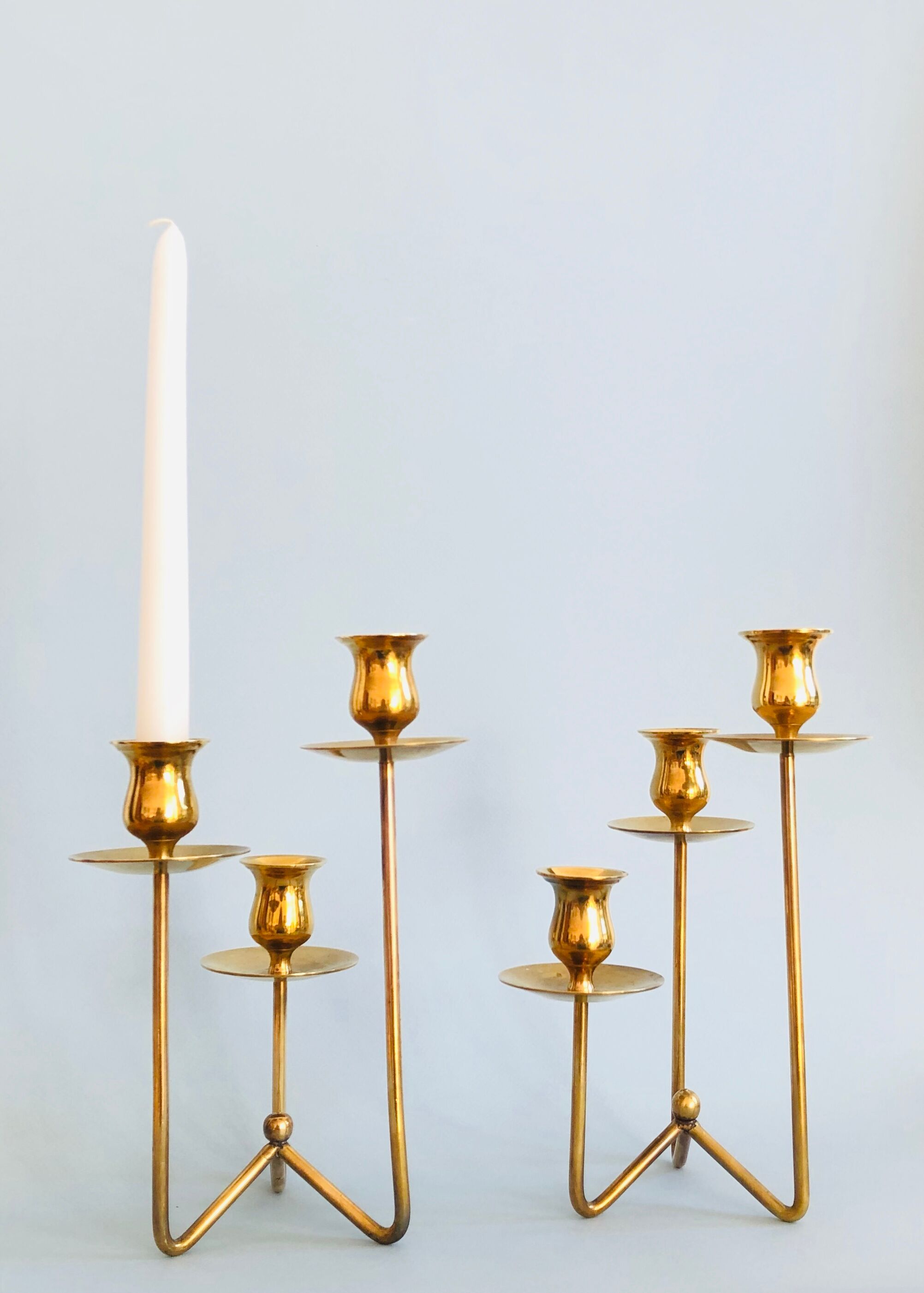 Pair of Danish brass candlesticks