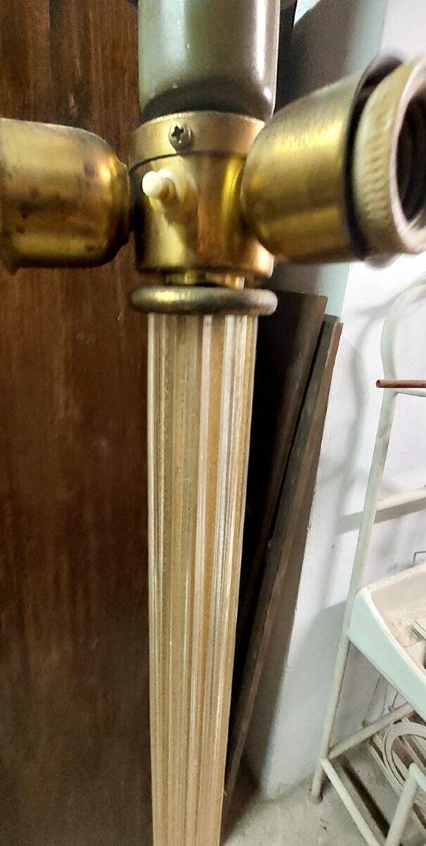 Barovier & Toso tripod floor lamp in gilded Murano glass 1930/40