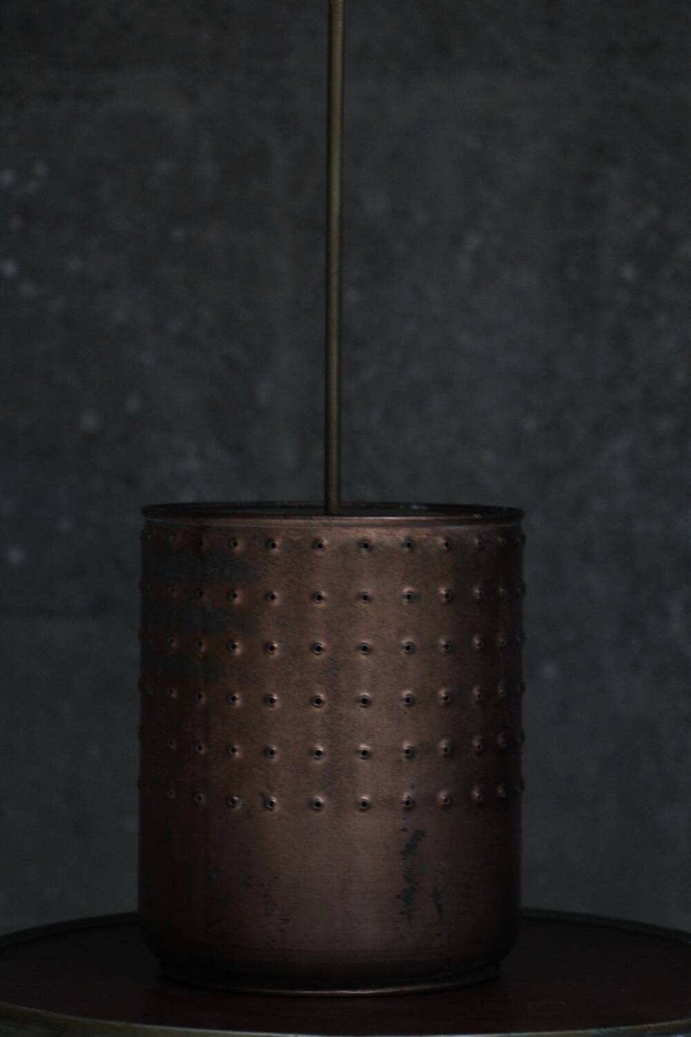 Industrial copper chandelier with patina France 1960