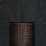 Industrial copper chandelier with patina France 1960