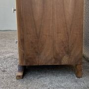 Commode haute art déco pieds moustache noyer brut 1930
