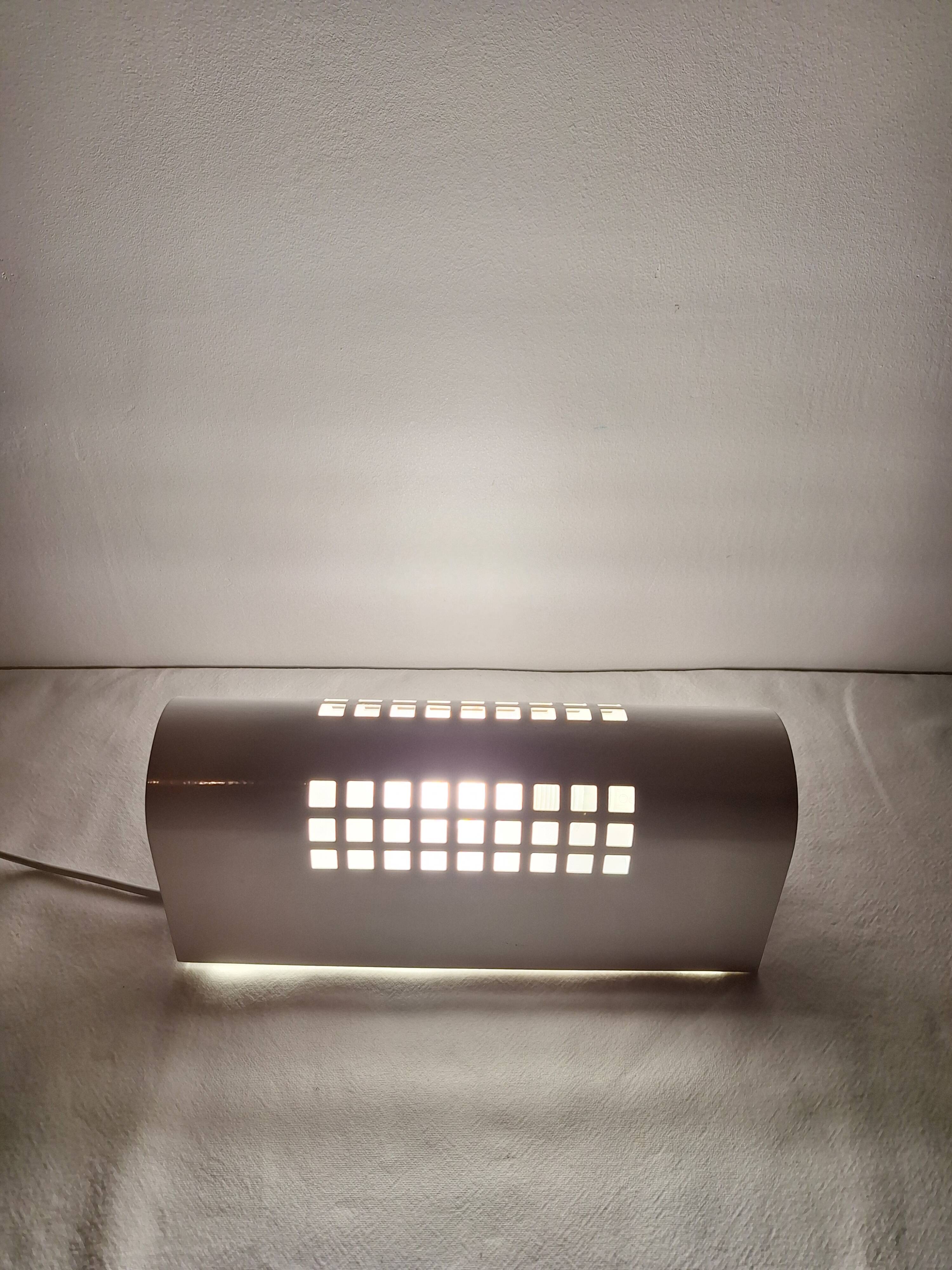 Pair of vintage 80s Memphis industrial wall or ceiling lights