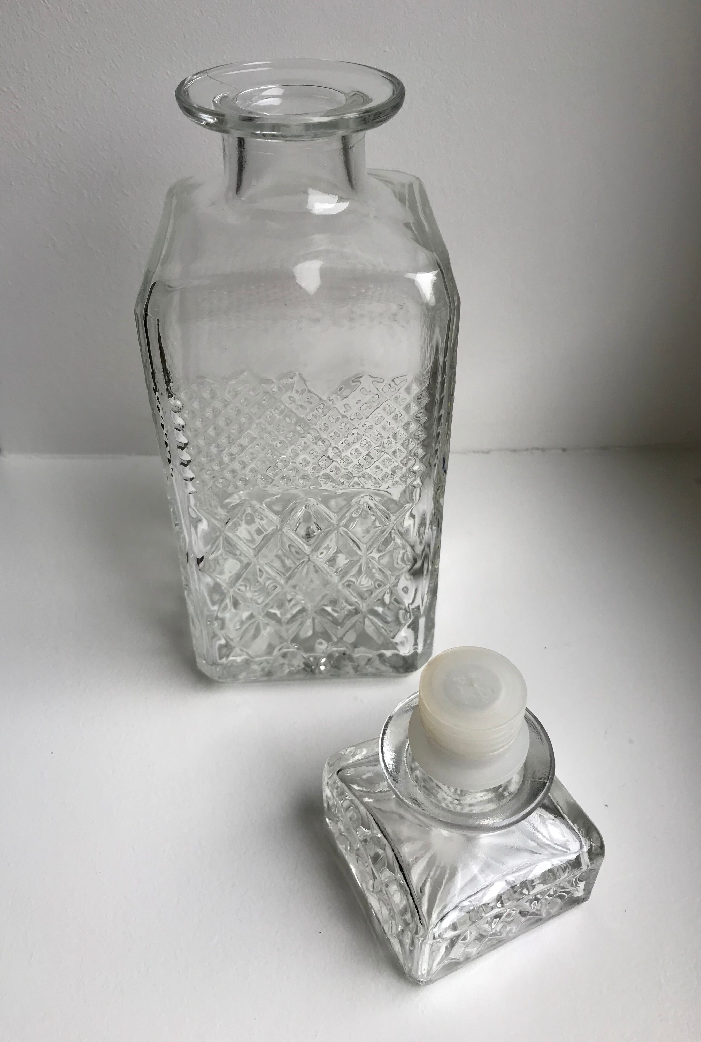 70s glass whiskey decanter