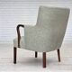 1960s, Danish armchair, original light grey furniture wool, teak wood.
