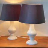 Pair of Vintage Alabaster Stone Lamps
