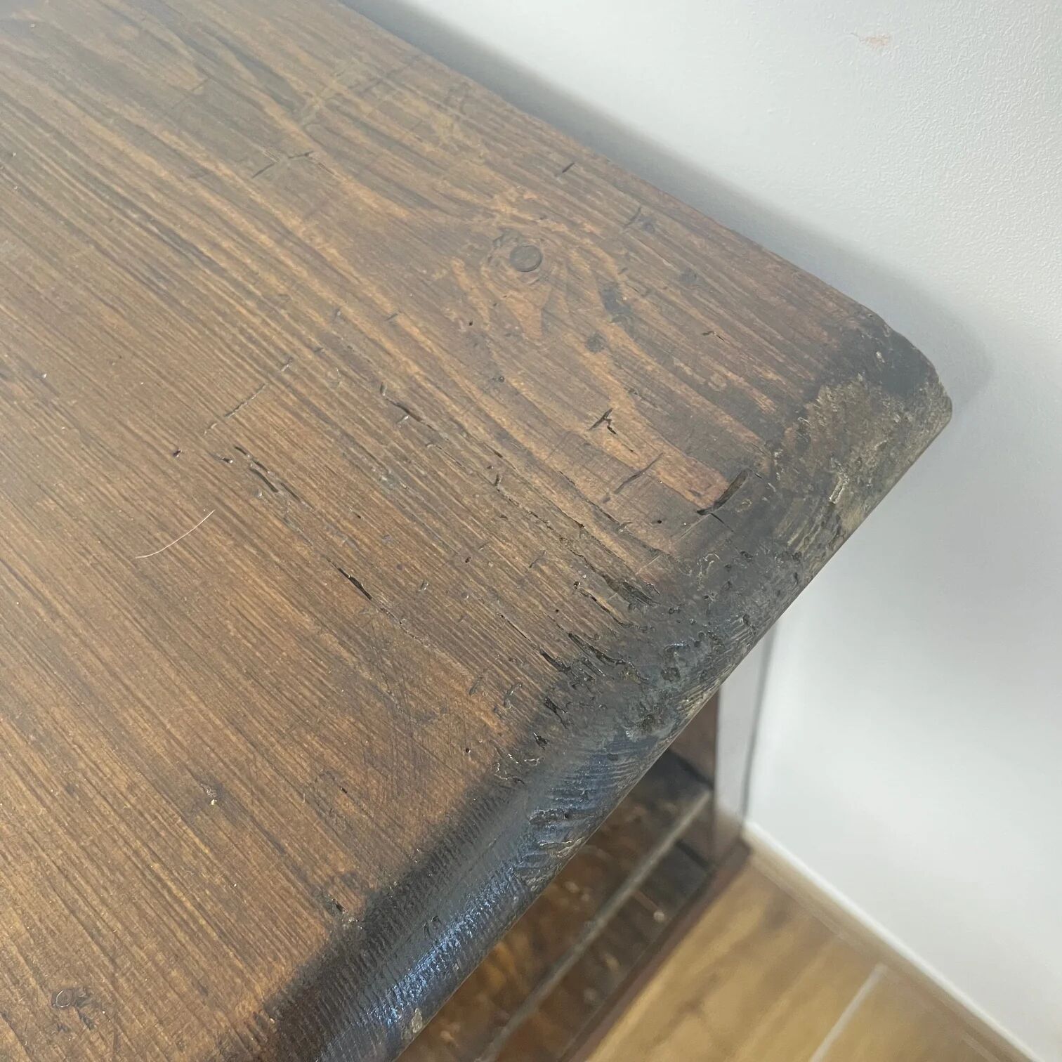 Antique solid wood console – early 20th century