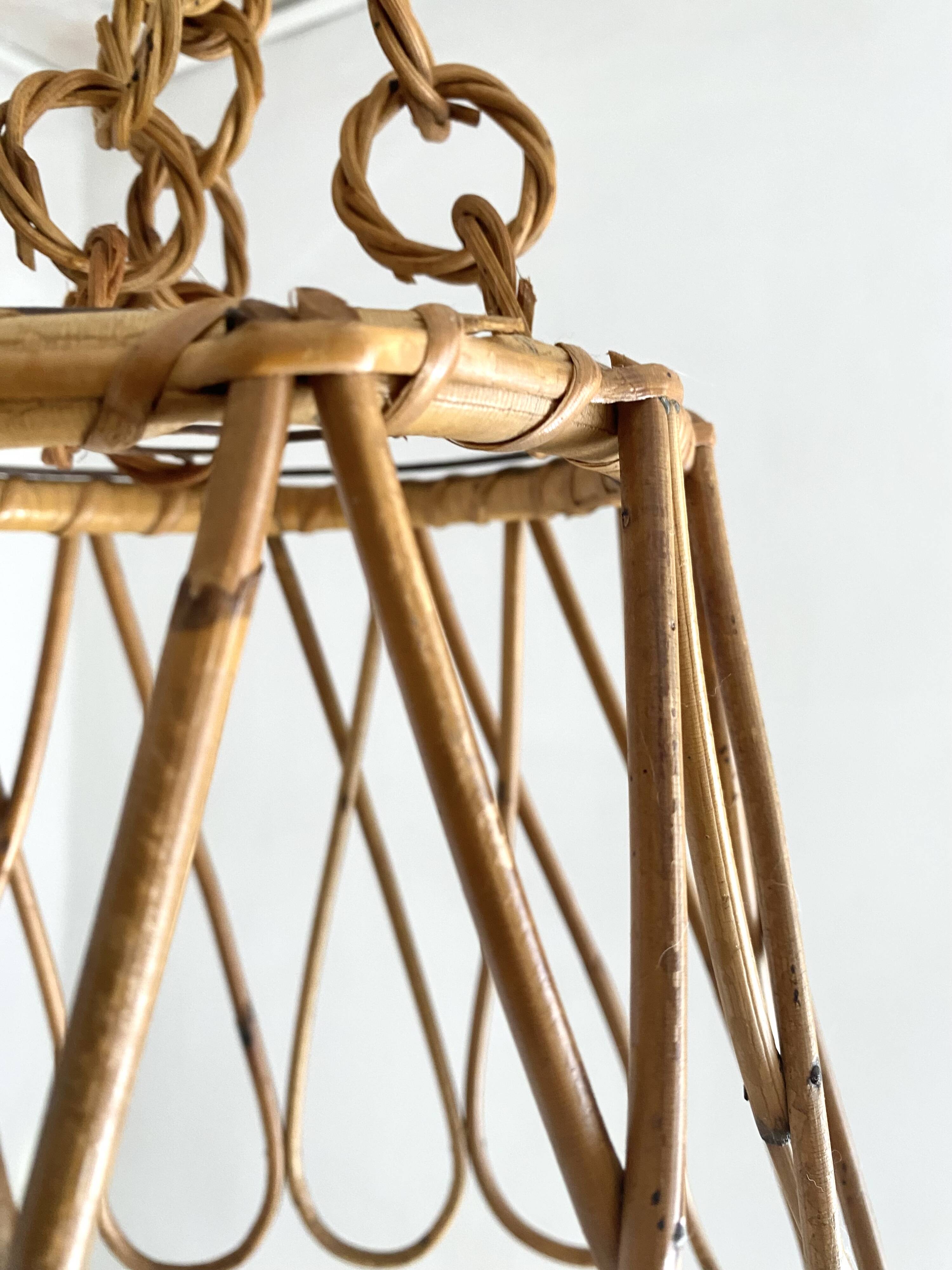 60s rattan pendant light