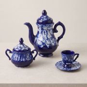 Coffee service Ceramic of Vallauris, Cobalt Foaming Glaze