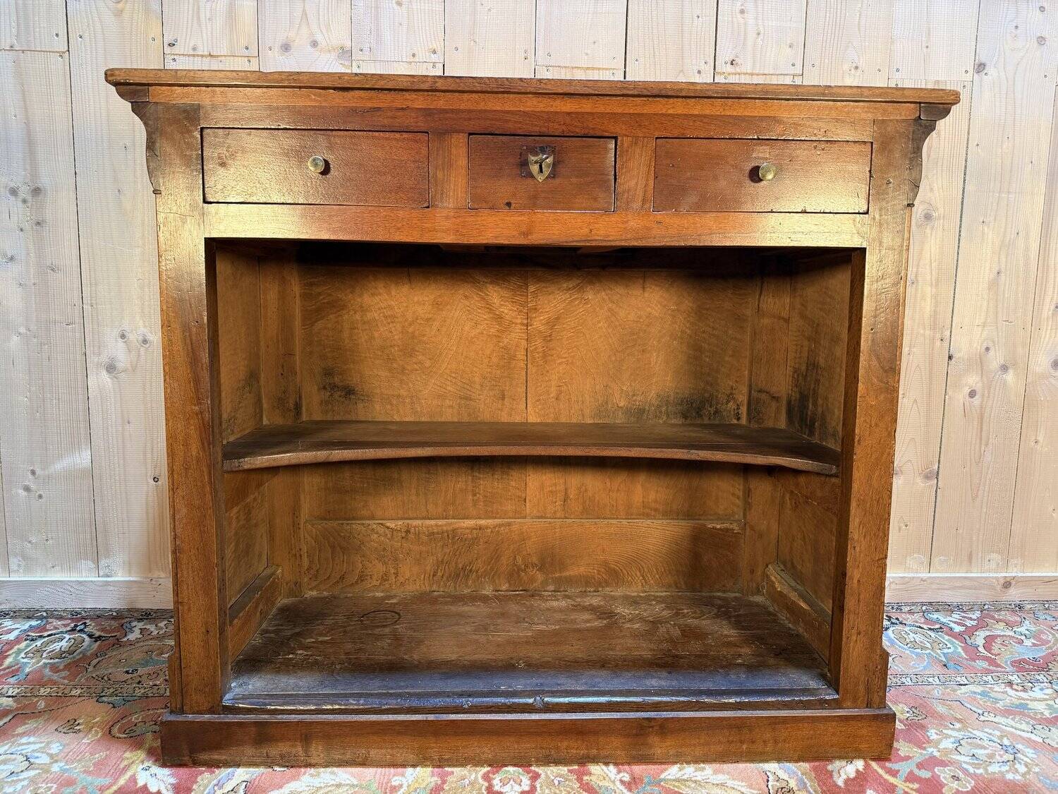 Walnut shop counter from the Louis Philippe period.
