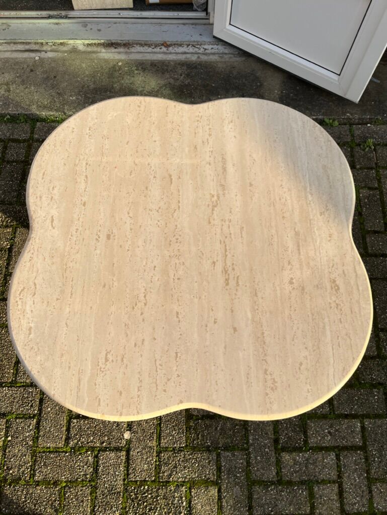 Flower travertine coffee table