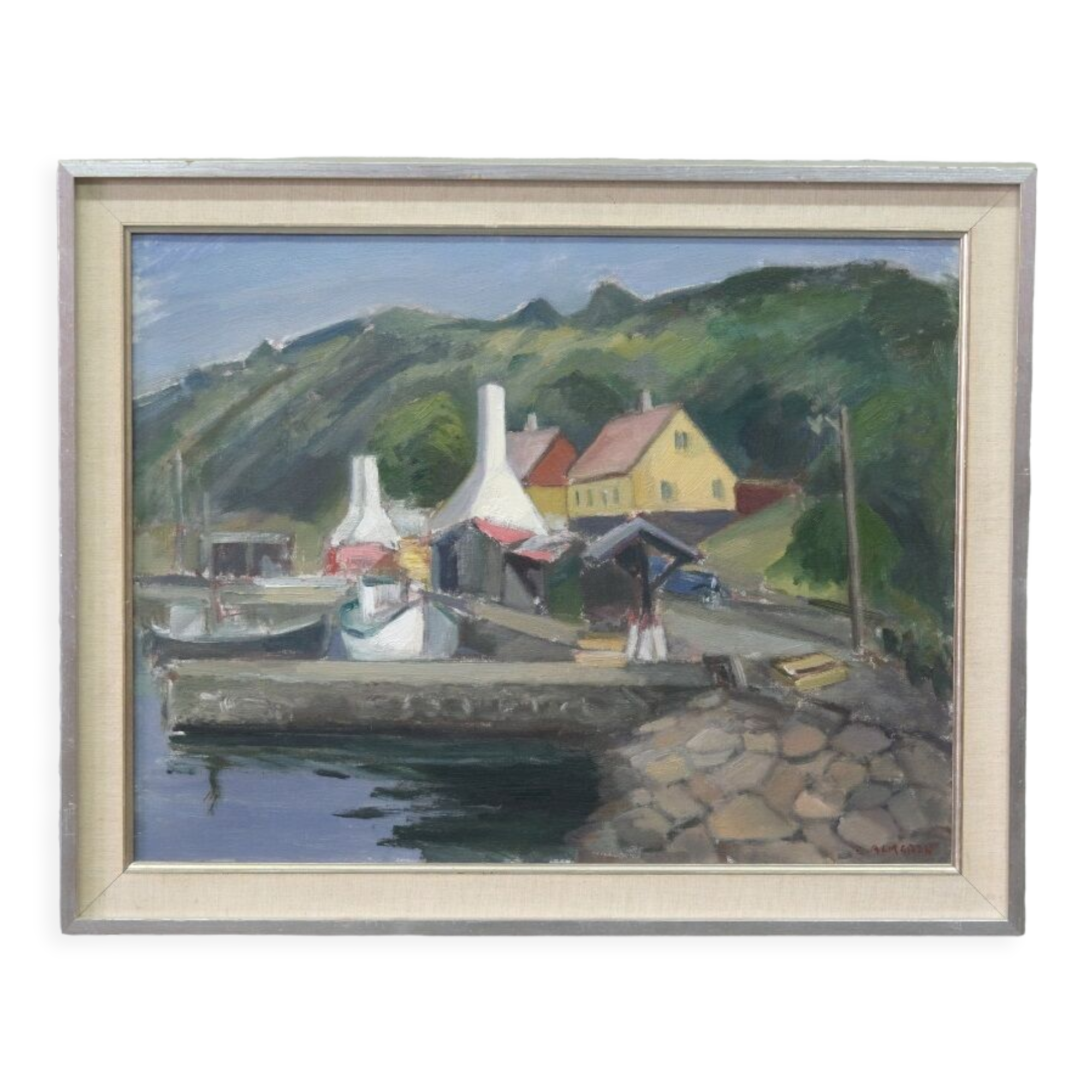 Erik Almgren, Swedish Modern Landscape, 1960s, Oil on Canvas, Framed