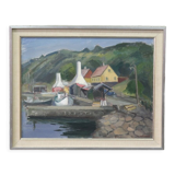 Erik Almgren, Swedish Modern Landscape, 1960s, Oil on Canvas, Framed