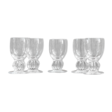 Lot of 5 glasses with digestive lalique france