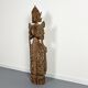 Grande statuette de kinaree, adorant, devi en bois sculpté. Thailande