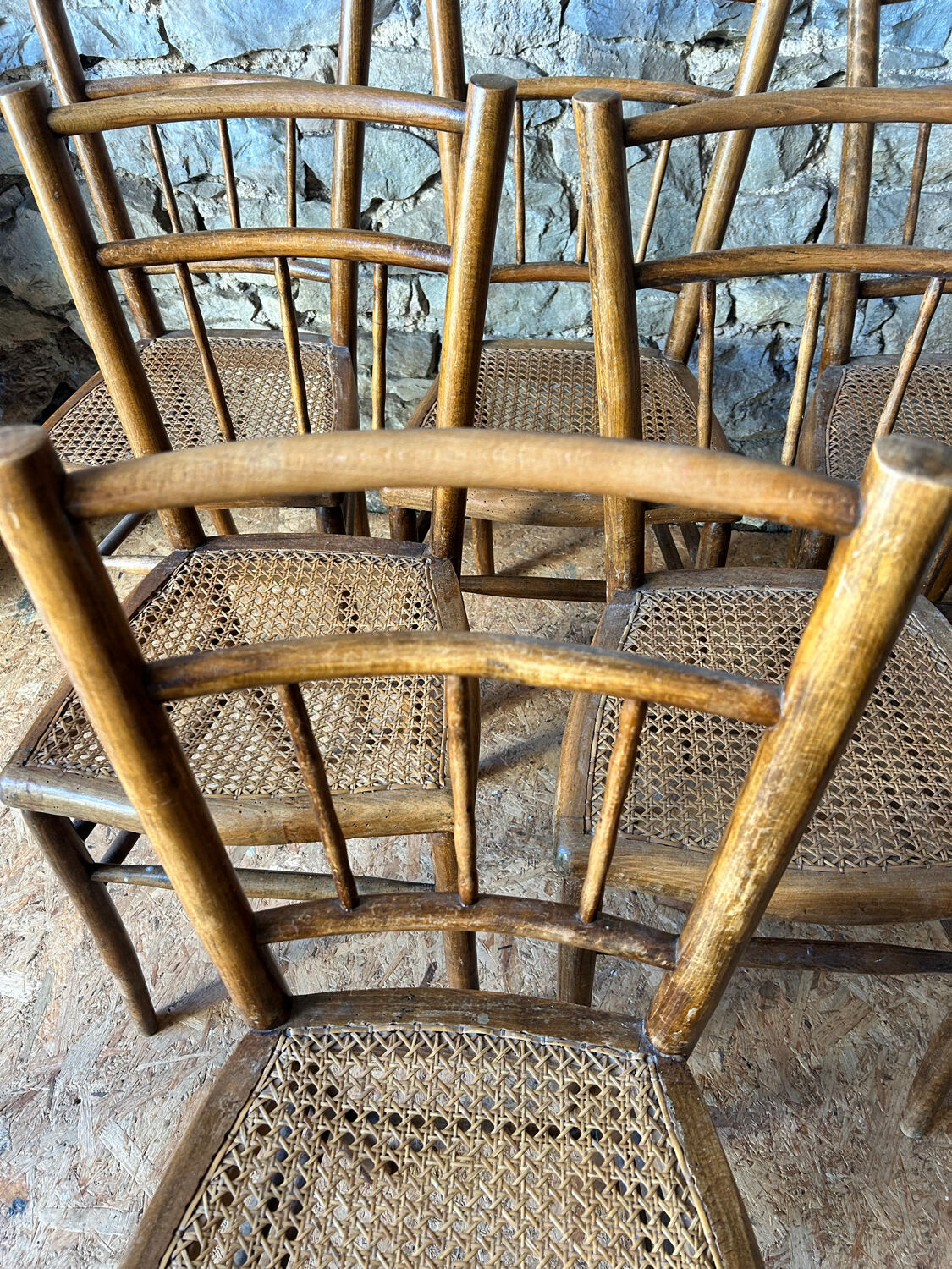 Cane bistro chairs