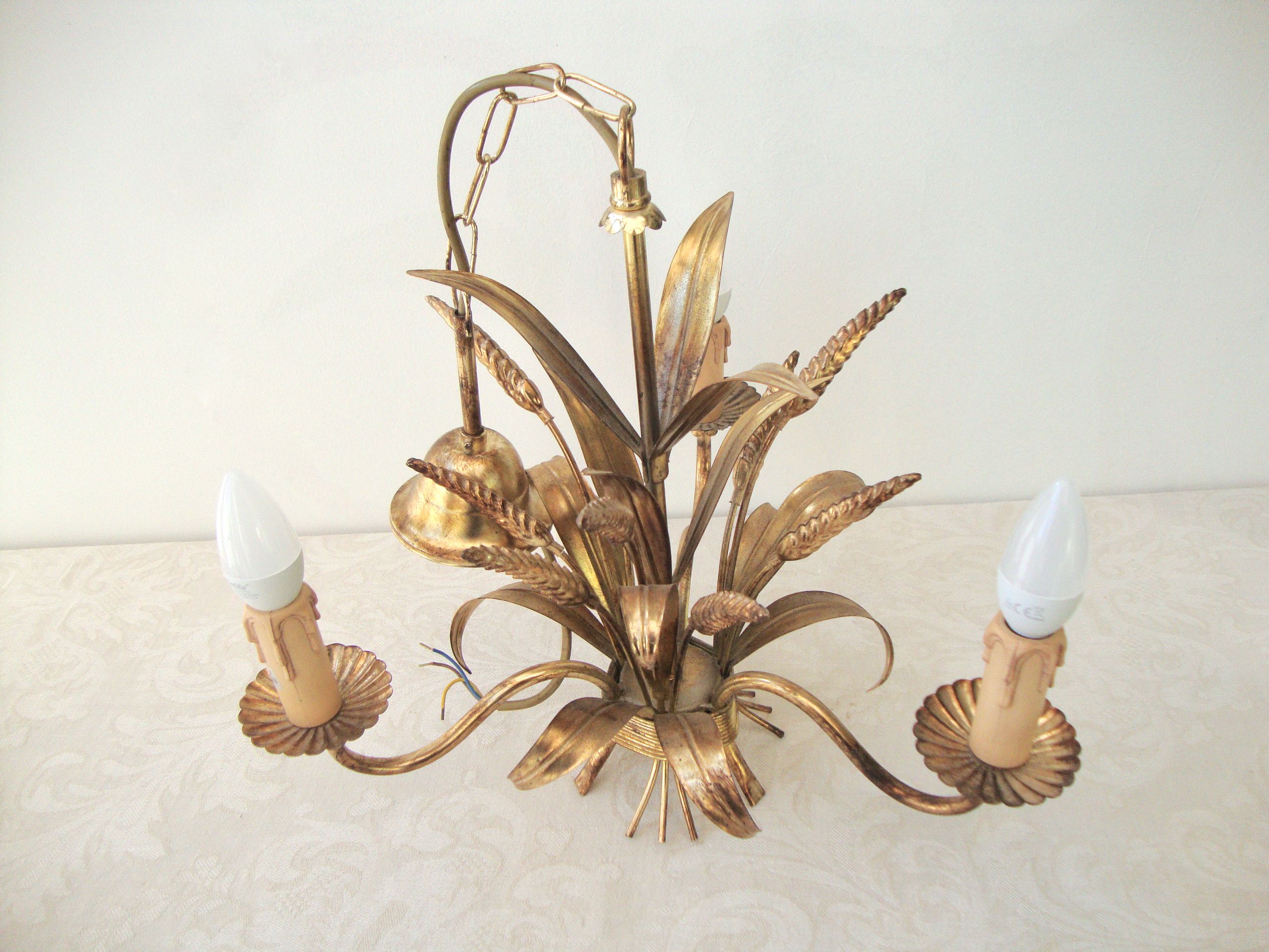 Chandelier brass ears of wheat